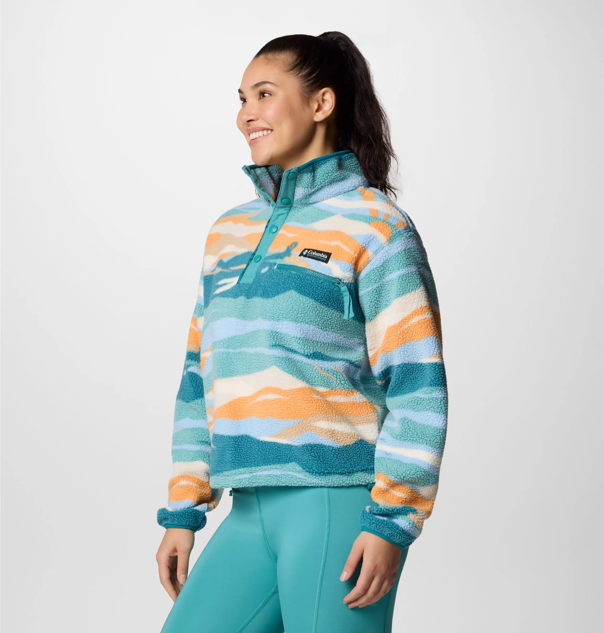 Women's Helvetia™ II Cropped Sherpa Half Snap Printed Fleece