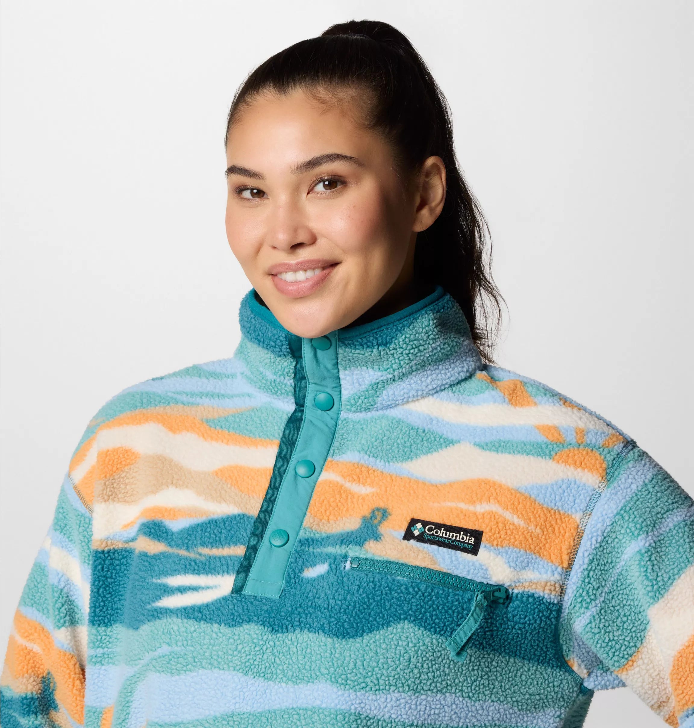 Women's Helvetia™ II Cropped Sherpa Half Snap Printed Fleece