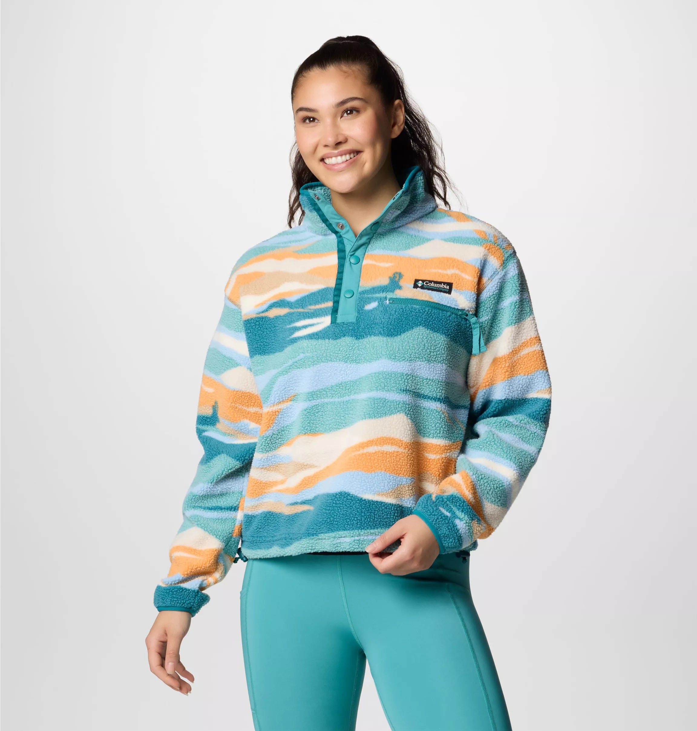 Women's Helvetia™ II Cropped Sherpa Half Snap Printed Fleece