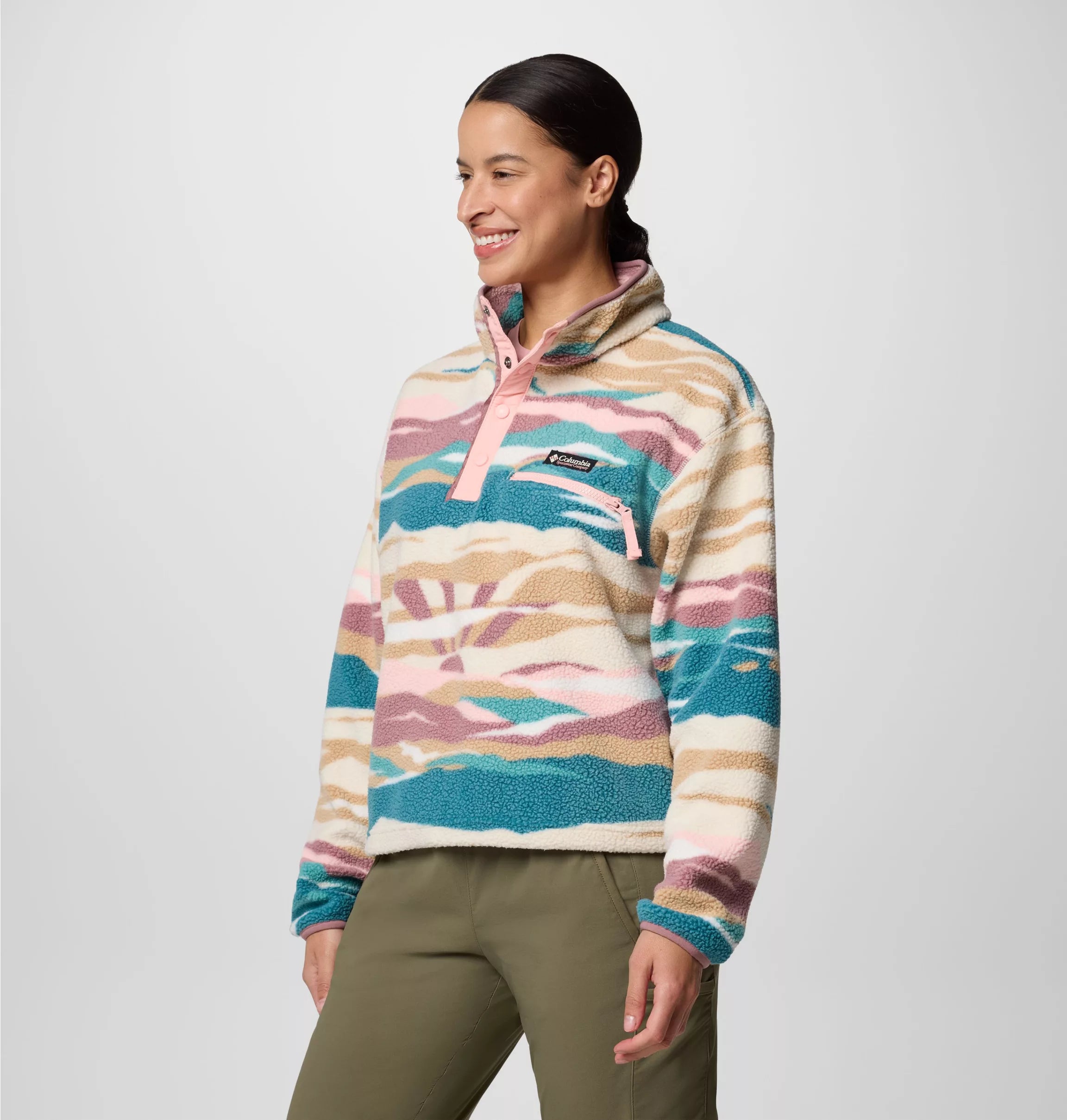 Women's Helvetia™ II Cropped Sherpa Half Snap Printed Fleece