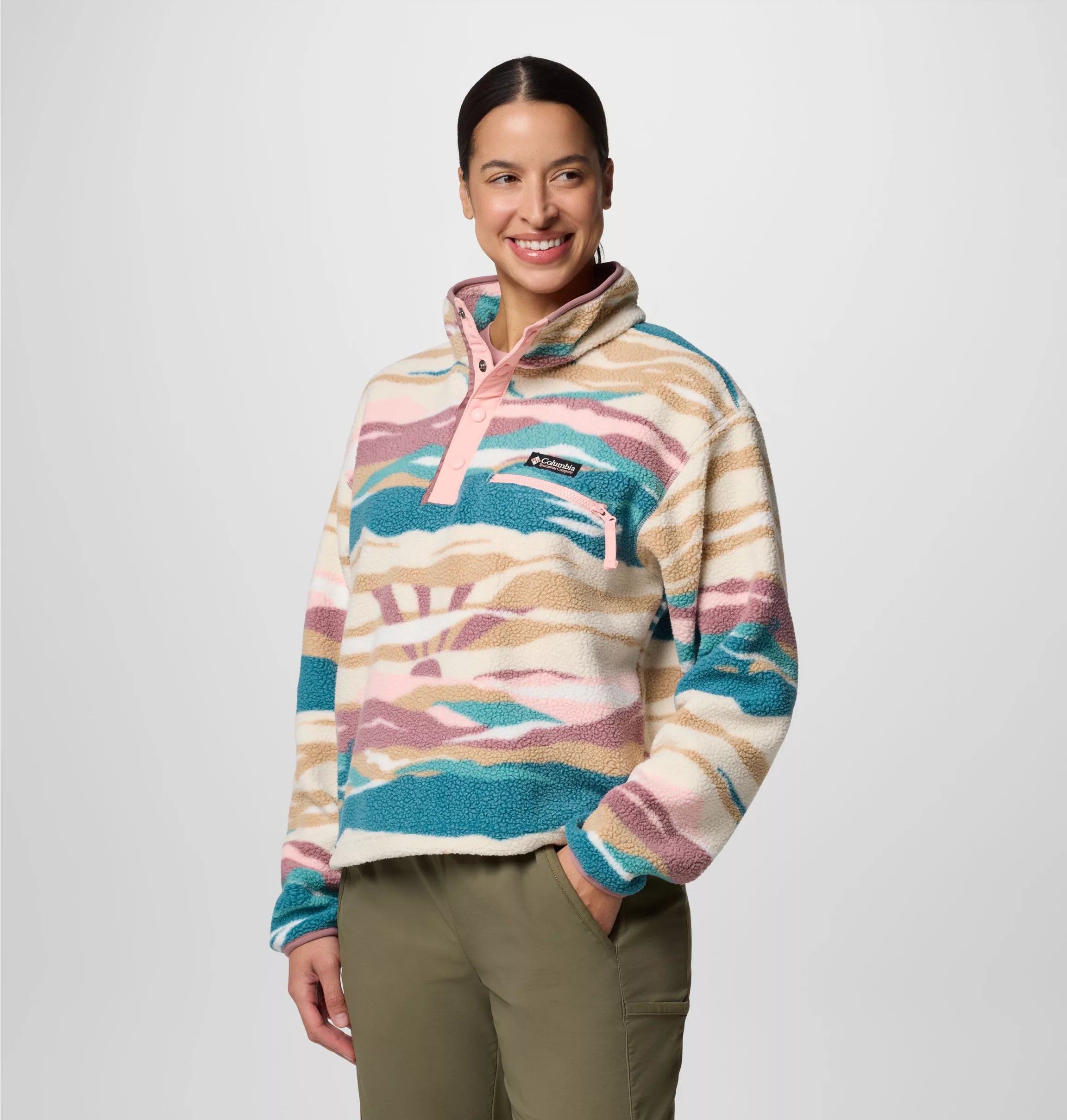 Women's Helvetia™ II Cropped Sherpa Half Snap Printed Fleece