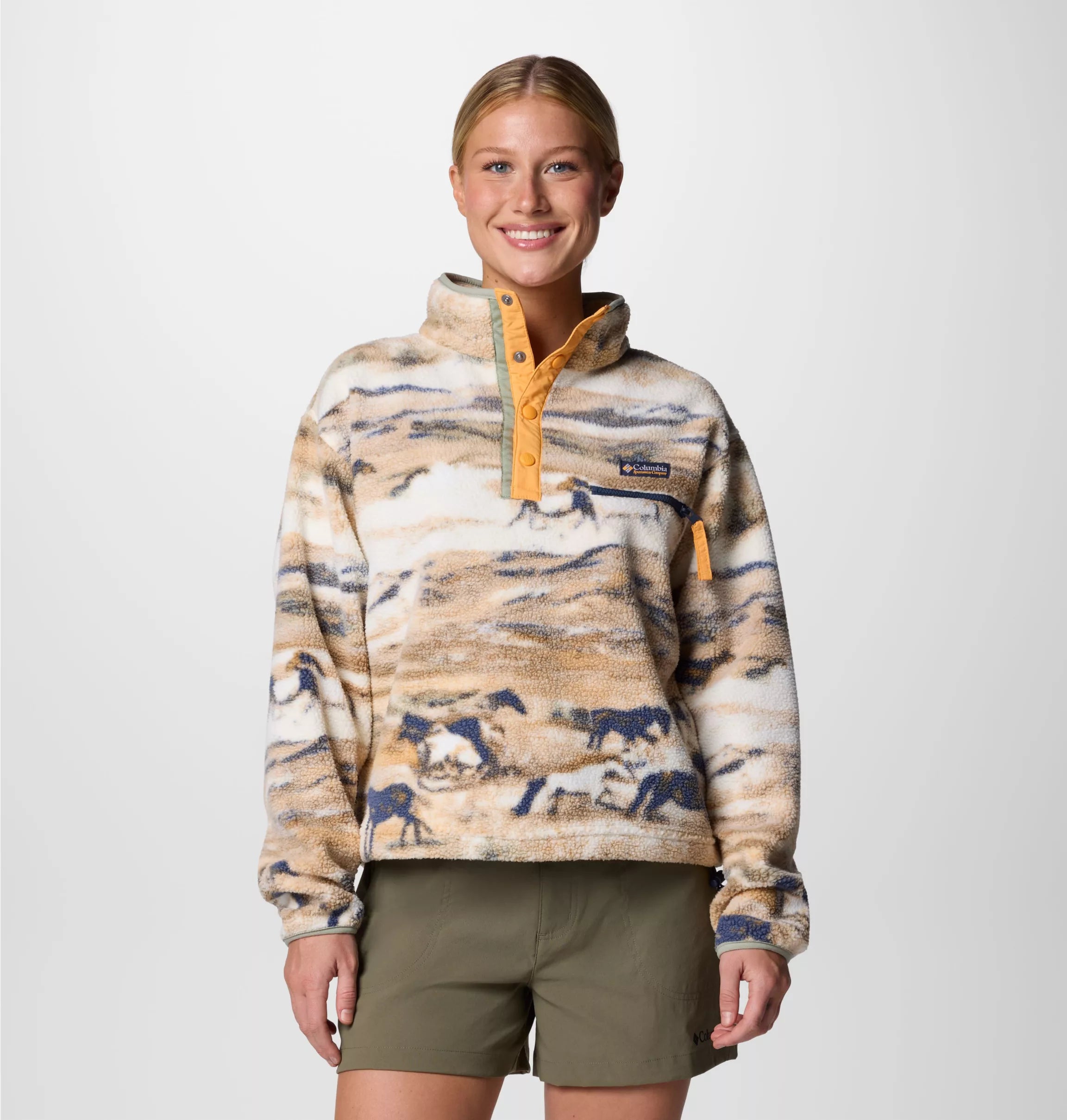 Women's Helvetia™ II Cropped Sherpa Half Snap Printed Fleece