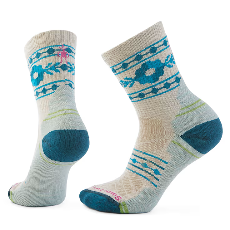 Women's Hike Retro Floral Mid Crew Socks